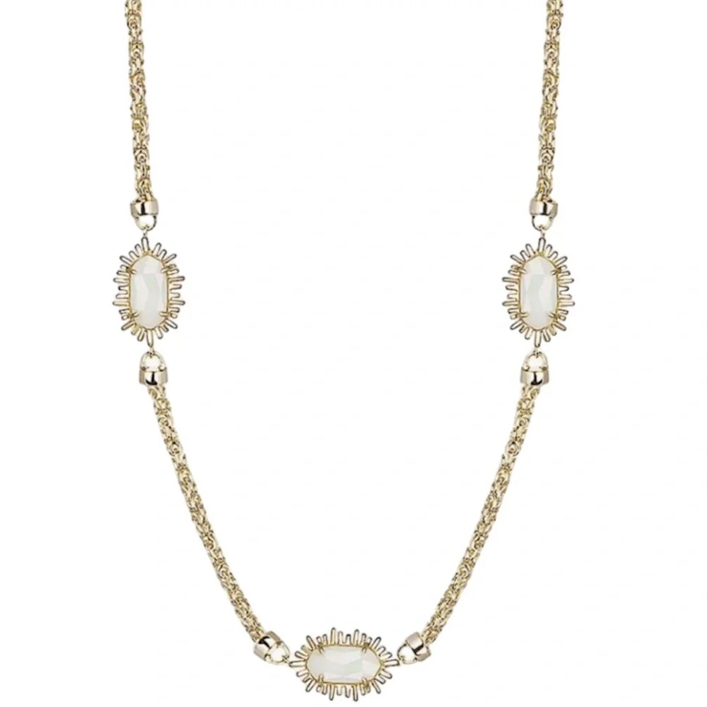 Vintage Kendra Scott Leighton Necklace in White Iridescent, Rare & HTF - Picture 7 of 7